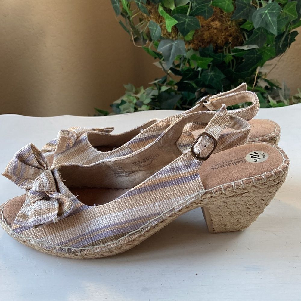 Croft & Barrow Frida Senseability Peep Toe Espadrille Slingback Sandals Sz 10.5